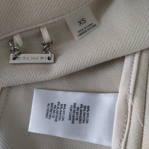 Tahari Knit Cream Moto Jacket - Picture 5 of 12